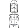 Metal Corner Three-Shelf Unit with Leaf Design