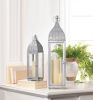 Silver Moroccan-Style Candle Lantern - 15 inches