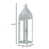 Silver Moroccan-Style Candle Lantern - 15 inches