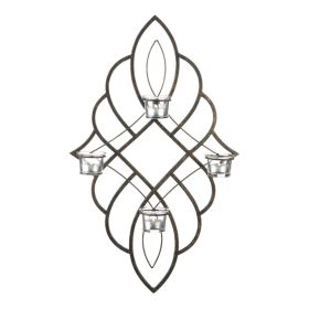 Iron Wall Sconce with Four Glass Candle Cups