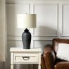 Midas 24.7 Modern LED Bedside Table Lamp with Drum-Shaped Linen Shade