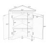 Oak Triangle Bathroom Storage Cabinet with Adjustable Shelves, Freestanding Floor Cabinet for Home Kitchen