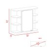Milan Medicine Cabinet; Six External Shelves Mirror; Three Internal Shelves -Black