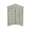 Oak Triangle Bathroom Storage Cabinet with Adjustable Shelves, Freestanding Floor Cabinet for Home Kitchen
