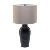 Midas 24.7 Modern LED Bedside Table Lamp with Drum-Shaped Linen Shade
