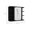 Milan Medicine Cabinet; Six External Shelves Mirror; Three Internal Shelves -Black