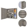 Oman Medicine Cabinet; Three Internal Shelves; Single Door; Two External Shelves -Light Gray