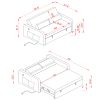 Twins Sofa Bed Grey Fabric