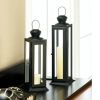 Sleek Candle Lantern with Star Cutouts - 12 inches
