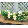 White Faux Floral Candle Holder Centerpiece