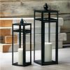 Black Geometric Lantern - 22.5 inches