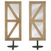 Mirrored Candle Sconce Set with Wood Frames