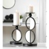 Half-Circle Mirrored Candle Holder - Single