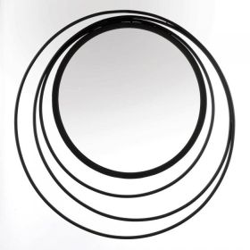 Circles in Circles Black Metal Wall Mirror