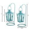 Hanging Railroad Lanterns Pair - Baby Blue