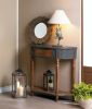 Wood Wise Owl Lamp with Fabric Shade