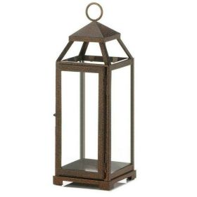 Speckled Copper Candle Lantern - 16 inches