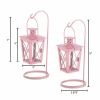Hanging Railroad Lanterns Pair - Pink