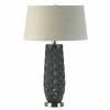 Porcelain Prism Table Lamp with Linen Shade