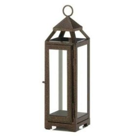 Speckled Copper Candle Lantern - 13 inches
