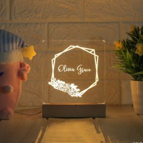 LED Bedside Lamp Children's Cartoon (Option: Rose-Monochrome-USB)
