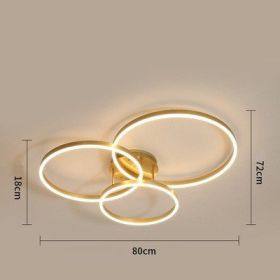 Light And Luxurious Living Room Lamp Grand Household (Option: Stepless dimming-Three ring 80CM)