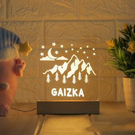 LED Bedside Lamp Children's Cartoon (Option: Peak1-Monochrome-USB)
