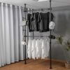 Adjustable Clothing Rack;  Double Rod Clothing Rack;  2 Tier Clothes Rack;  Adjustable Hanger for Hanging Clothes;  Closet Rack;  Freestanding; Black