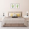 One Set of Nightstand with One Drawer, Bedside Table with Pine Legs, Convenient Cabinet, Indoors, Gray XH