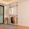 Adjustable Clothing Rack;  Double Rod Clothing Rack;  2 Tier Clothes Rack;  Adjustable Hanger for Hanging Clothes;  Closet Rack;  Freestanding; Black