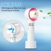 Portable Handheld Bladeless Fan Rechargeable Cooling USB Fan Desktop Use Fan w/ 3 Gears LED Indicator Cooling Fan