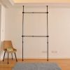 Adjustable Clothing Rack;  Double Rod Clothing Rack;  2 Tier Clothes Rack;  Adjustable Hanger for Hanging Clothes;  Closet Rack;  Freestanding; Black